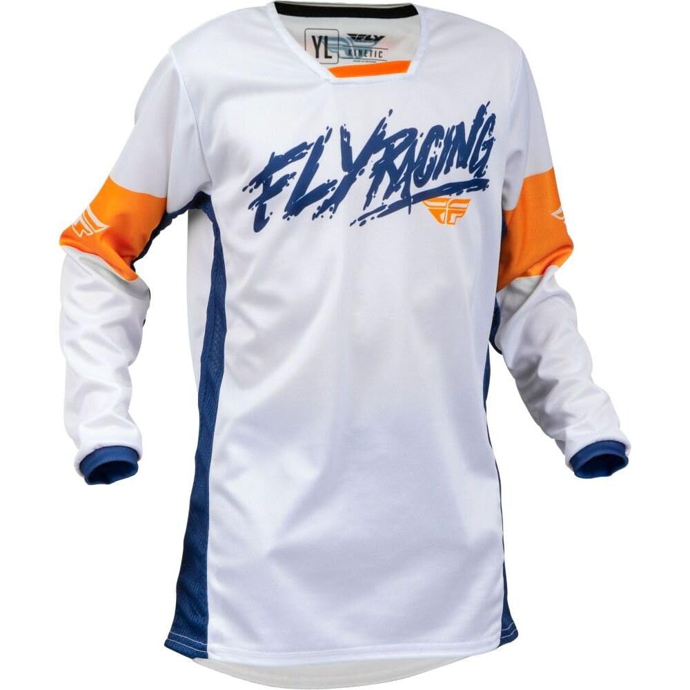 Amazon.com: Fly Racing 376-425YL Youth Kinetic Khaos Jersey White